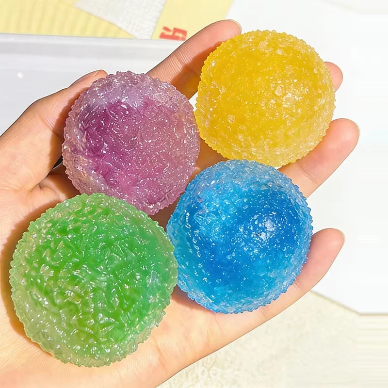 Squishy Ice Ball Maltose Fidgets Toy Super Soft Pink Mochi Slow-rebound Squeeze Toy Anti-Stress Toy for Adults Hand Exercise