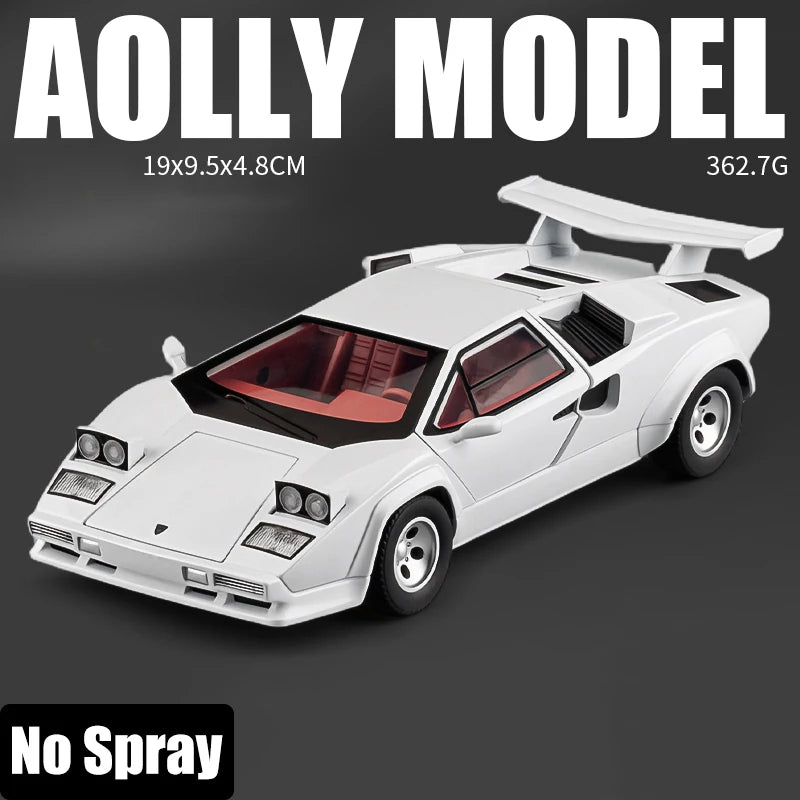 Spray 1:24 Lamborghini Revuelto Countach LP500S Supercar Alloy Metal Diecast Model Car Home Decoration Computer Desktop Present