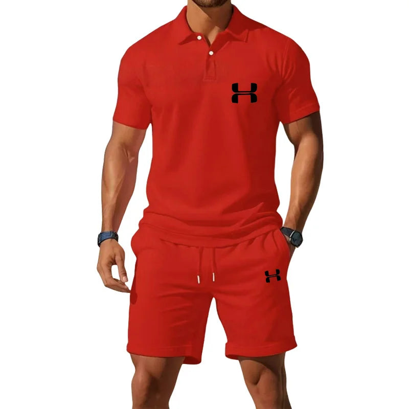 Men’s Summer Polo Set – T-Shirt & Shorts Matching Outfit | Casual Sport Style