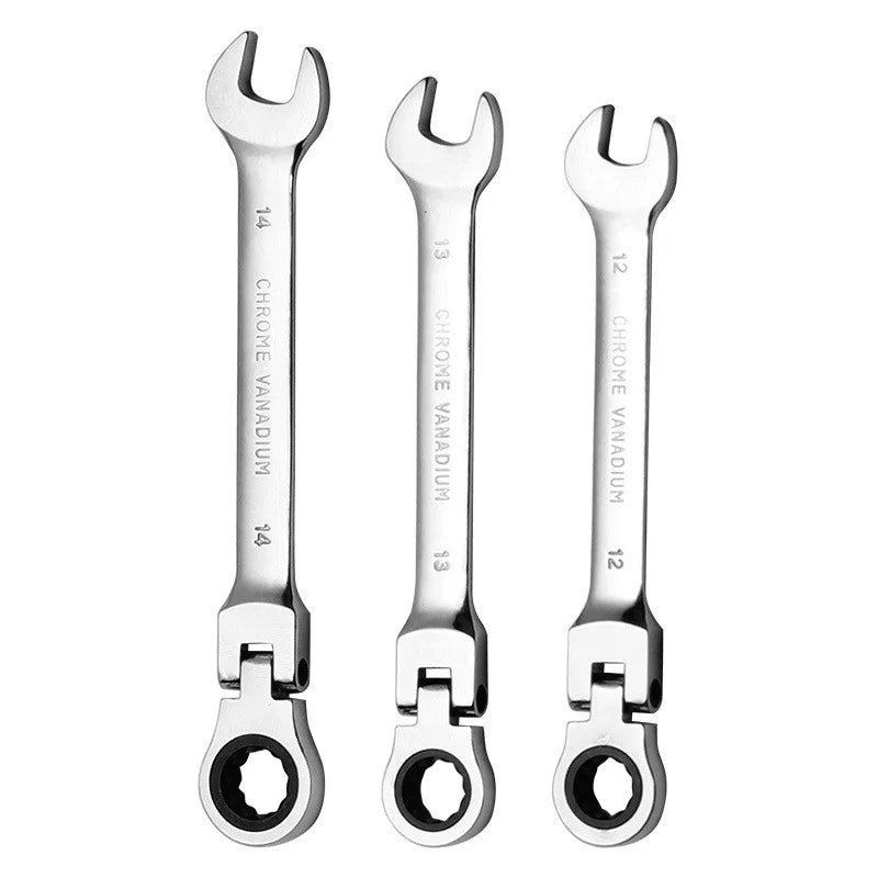 1Pc 72-Tooth Ratchet Wrench Set, Chrome Vanadium Steel, Adjustable Torque for Auto & Heavy-Duty Use