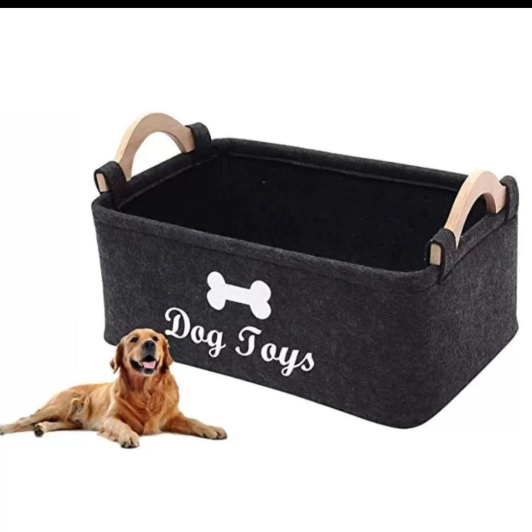 Felt pet toy box, dog toy box, storage basket box - perfect for organizing pets