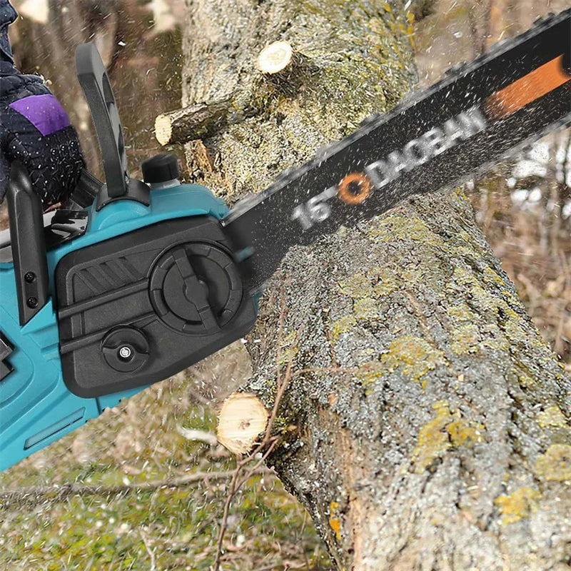 Brushless 16Inch Electric Chainsaw Cordless Pruning Woodworking Power Tool Handheld Garden Cutter For Makita Battery