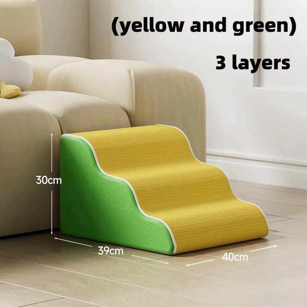 3/4/5 Step Dog Cat Ramp Ladder Pet Stair in Memory Foam Sponge Dogs Sofa Removable Washable Training Pet Ramp Stairs Pet Supplies