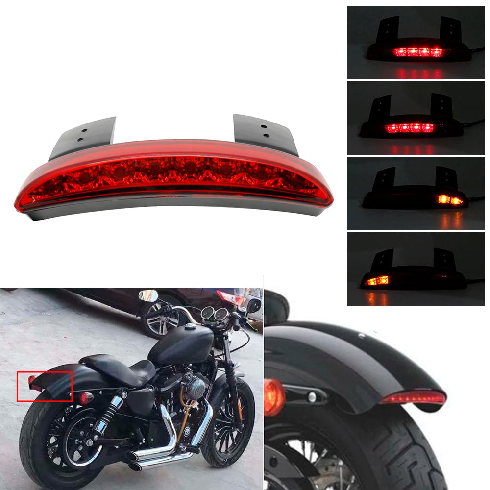 Motorcycle LED Rear Fender Brake License Plate Light Tail Stop Running Lamp For Harley Sportster Iron XL 883 1200 Dyna Softail