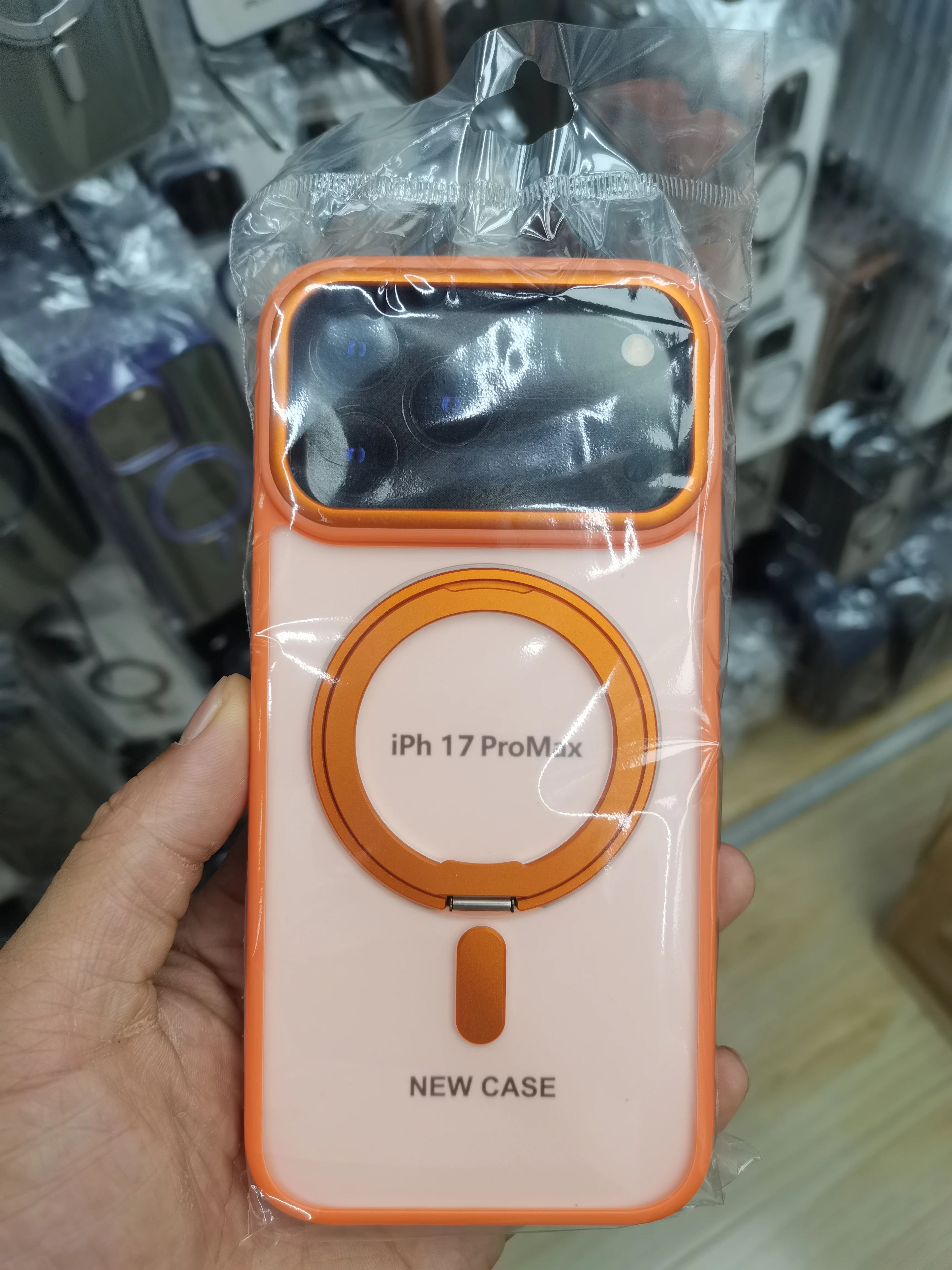 Premium iPhone Case 🔥 – 360° Rotating Ring Holder & Magnetic Stand