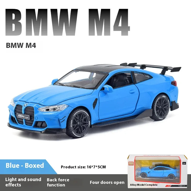 1/32 BMW M4 Coupe Sports Car Alloy Die Casting Model Collection Miniature Desktop Ornaments Miniauto Mini GT Holiday Gift Boy