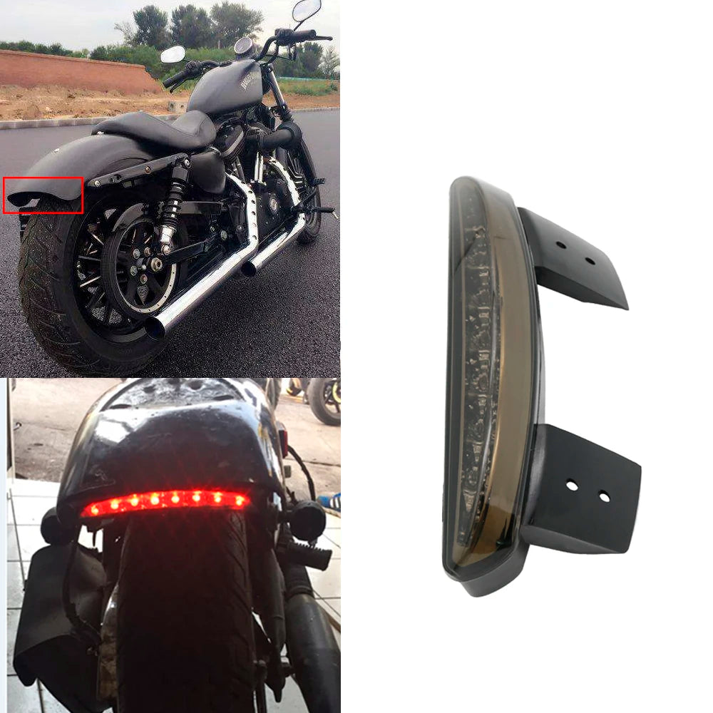 Motorcycle LED Rear Fender Brake License Plate Light Tail Stop Running Lamp For Harley Sportster Iron XL 883 1200 Dyna Softail