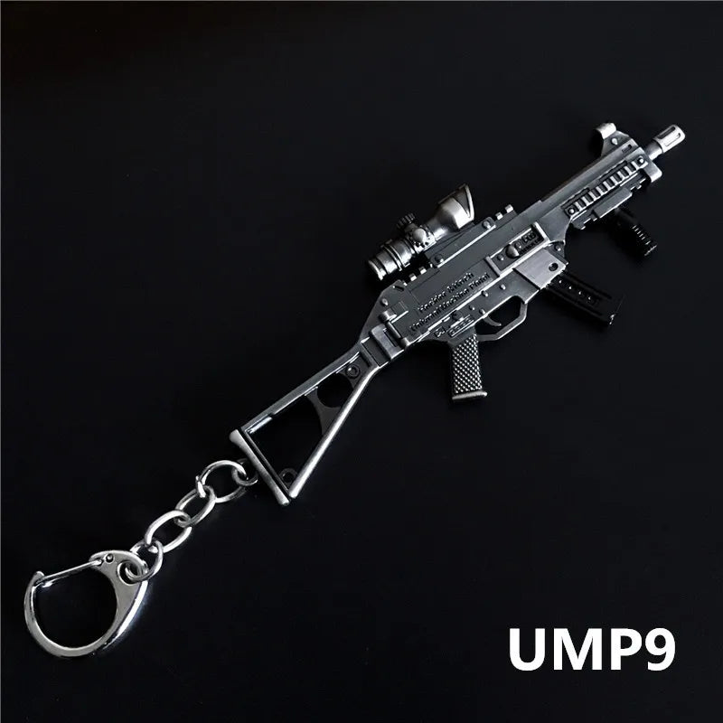 Mini PUBG Gun Keychain – AWM & AK47 Metal Keyring | Gaming Weapon Charm