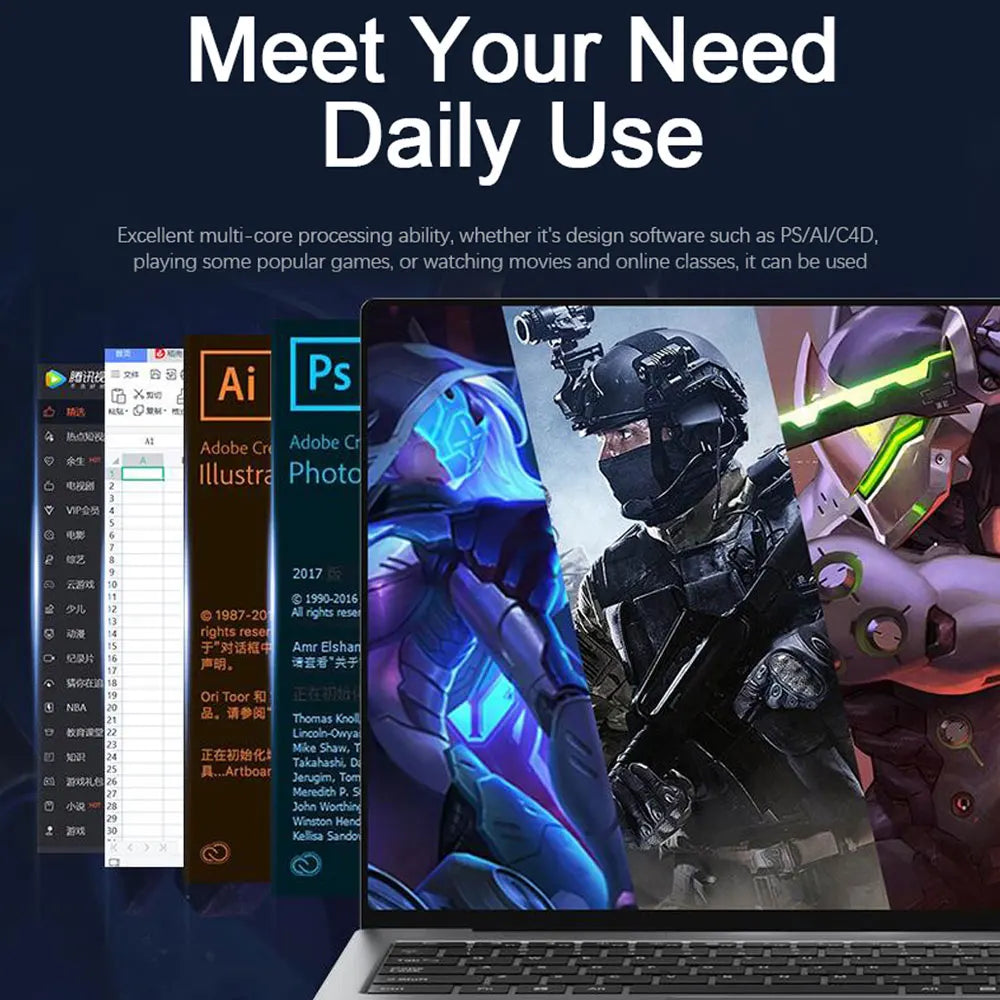 Gaming Laptop 15,6” – Intel N5095 | 16GB RAM | SSD | IPS Display | RGB Tastatur