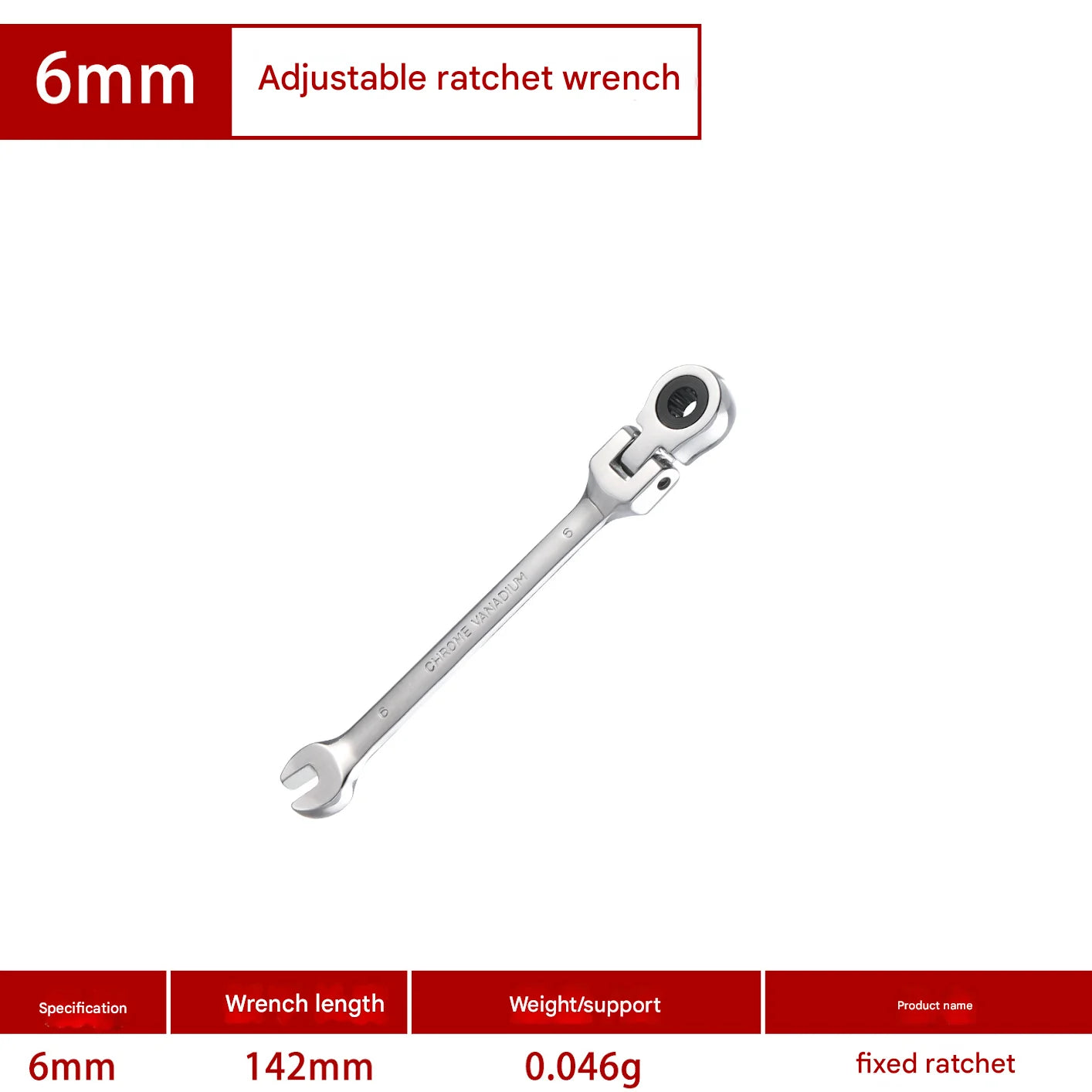 1Pc 72-Tooth Ratchet Wrench Set, Chrome Vanadium Steel, Adjustable Torque for Auto & Heavy-Duty Use