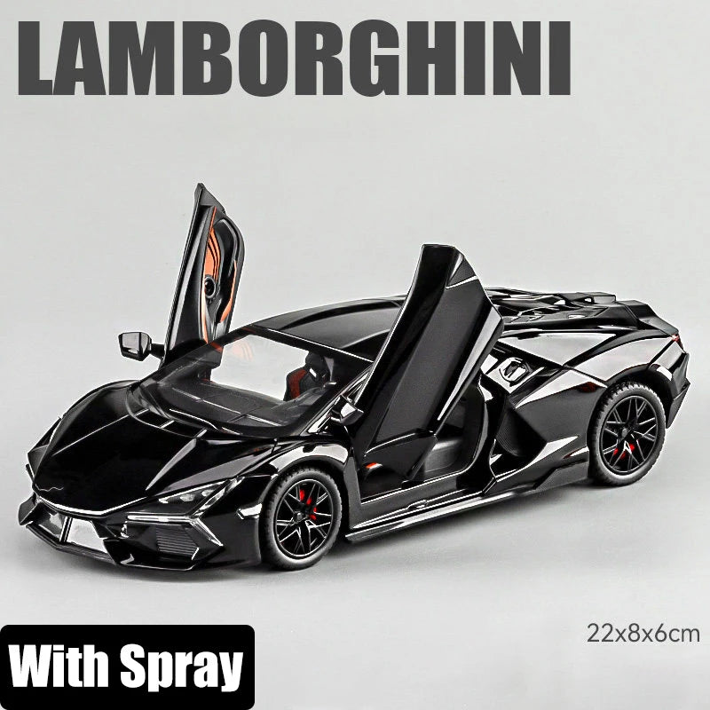 Spray 1:24 Lamborghini Revuelto Countach LP500S Supercar Alloy Metal Diecast Model Car Home Decoration Computer Desktop Present