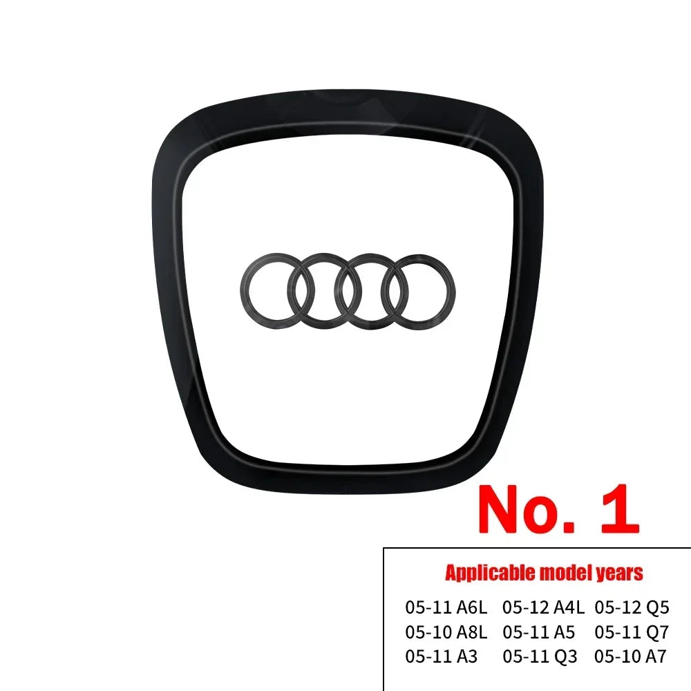 Automobile Steering Wheel Logo Bright Frame Strip Electroplated Car Logo Sticker For Audi A3 A4 B8 8P B9 8V A5 A6 C7 A7 Q3 Q5 Q7