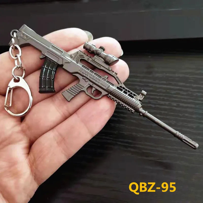 Mini PUBG Gun Keychain – AWM & AK47 Metal Keyring | Gaming Weapon Charm