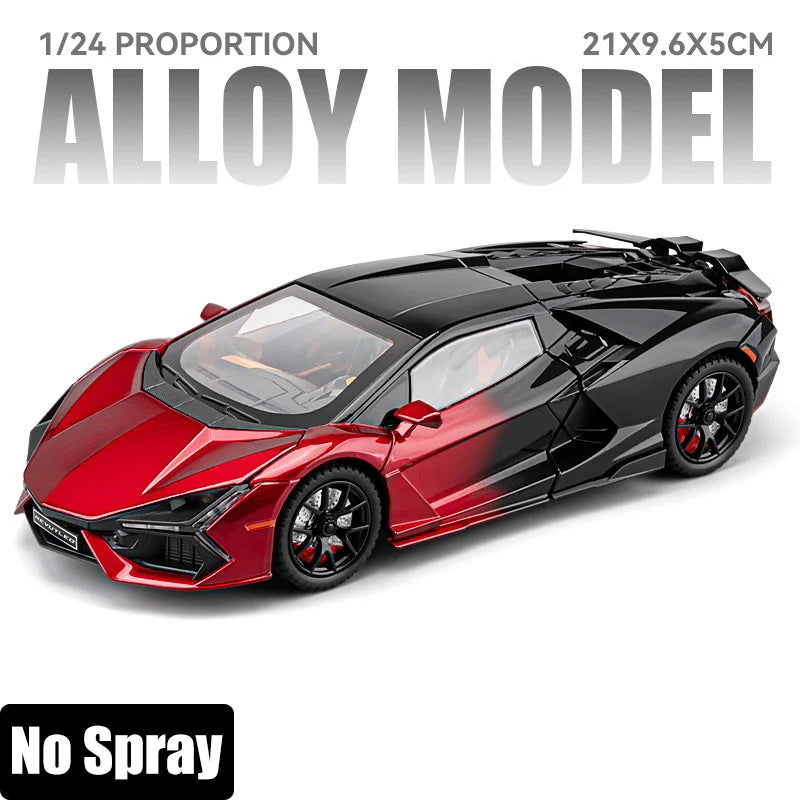 Spray 1:24 Lamborghini Revuelto Countach LP500S Supercar Alloy Metal Diecast Model Car Home Decoration Computer Desktop Present
