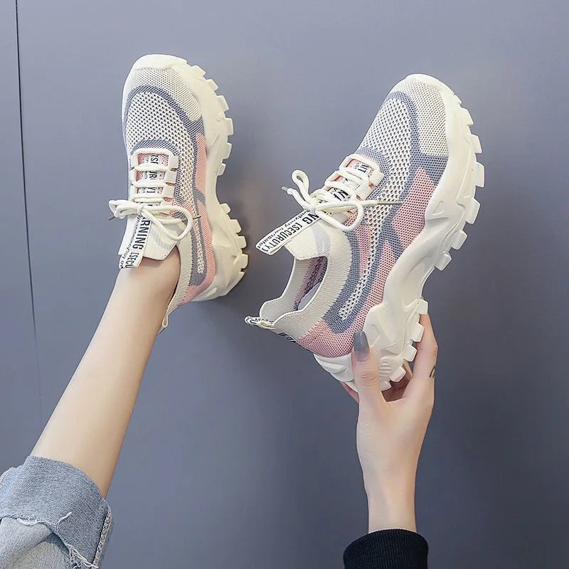 2025 Fashion Cross-border Large Summer Hollowed-out Woven Women's Sports Casual Shoes Light Running Shoes Women's Sports Shoes