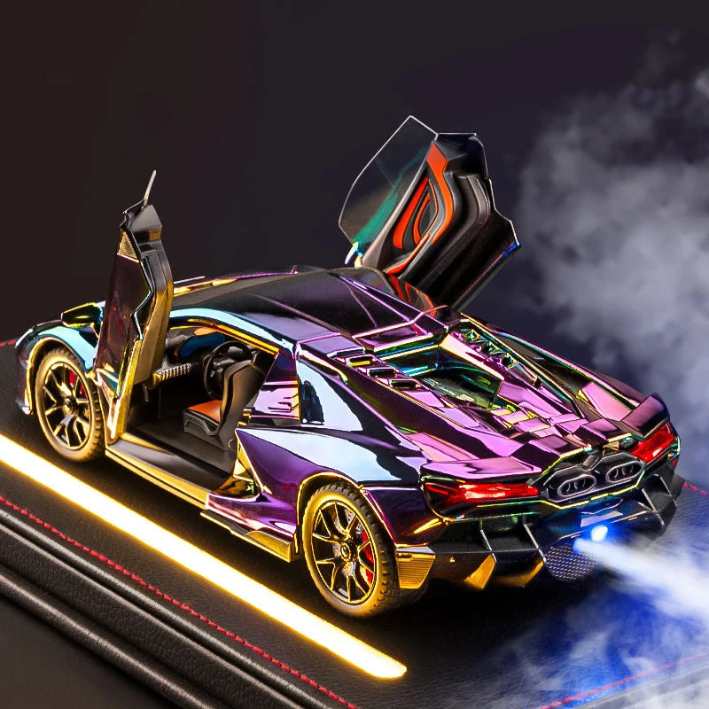 Spray 1:24 Lamborghini Revuelto Countach LP500S Supercar Alloy Metal Diecast Model Car Home Decoration Computer Desktop Present