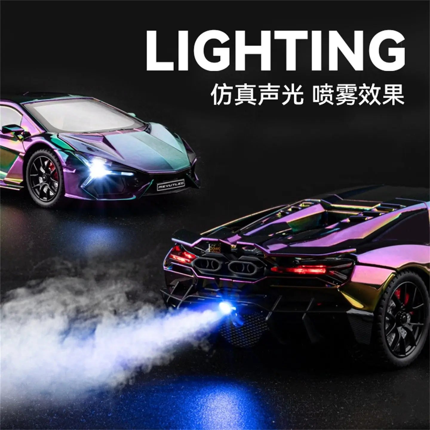 Spray 1:24 Lamborghini Revuelto Countach LP500S Supercar Alloy Metal Diecast Model Car Home Decoration Computer Desktop Present