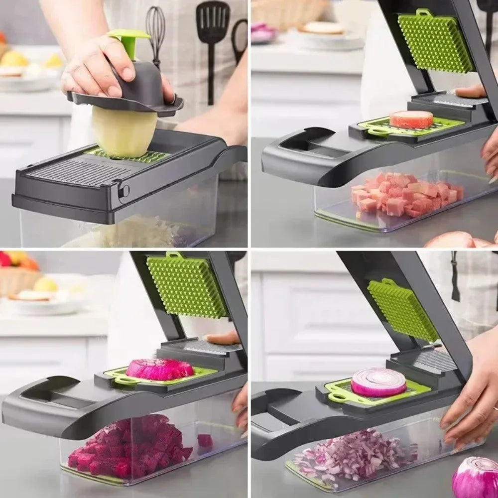 Multi-functional Vegetable Cutter, Kitchen Household, Potato Shreds, Shredded and Diced, Radish Grater, Slicer Kitchen Gadgets