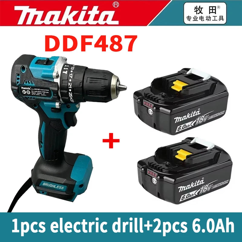 DDF487 Makita 18V 6.0 Rechargeable Lithium Battery with LED Indicator High Capacity for Makita Cordles Power Tool Battery