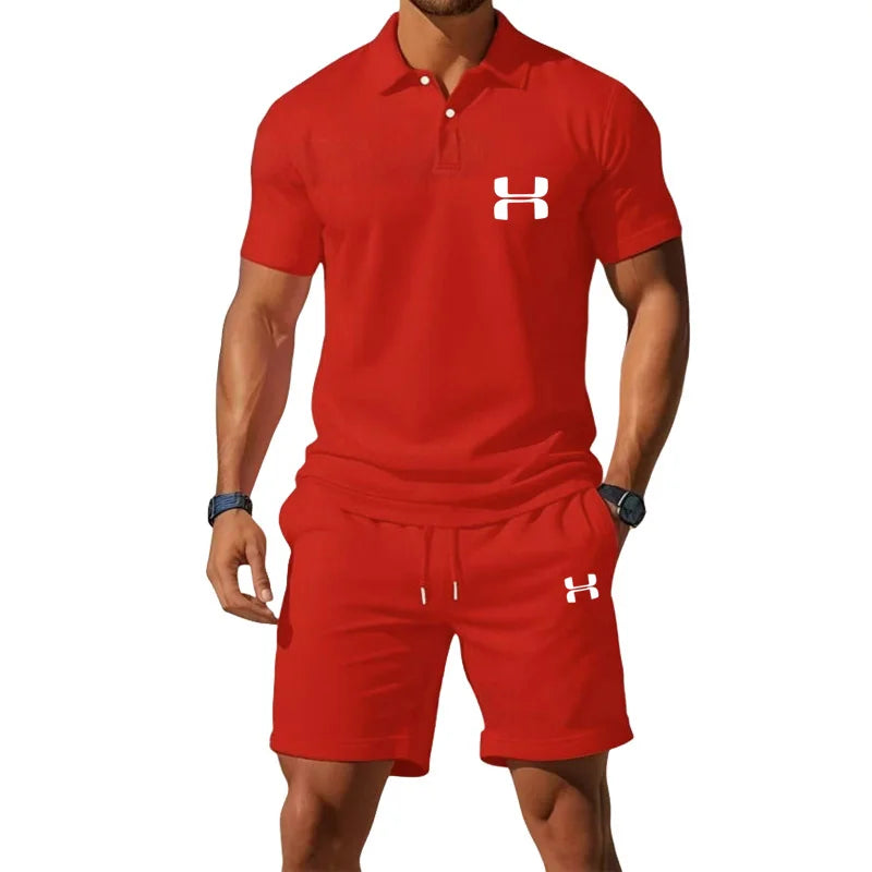Men’s Summer Polo Set – T-Shirt & Shorts Matching Outfit | Casual Sport Style