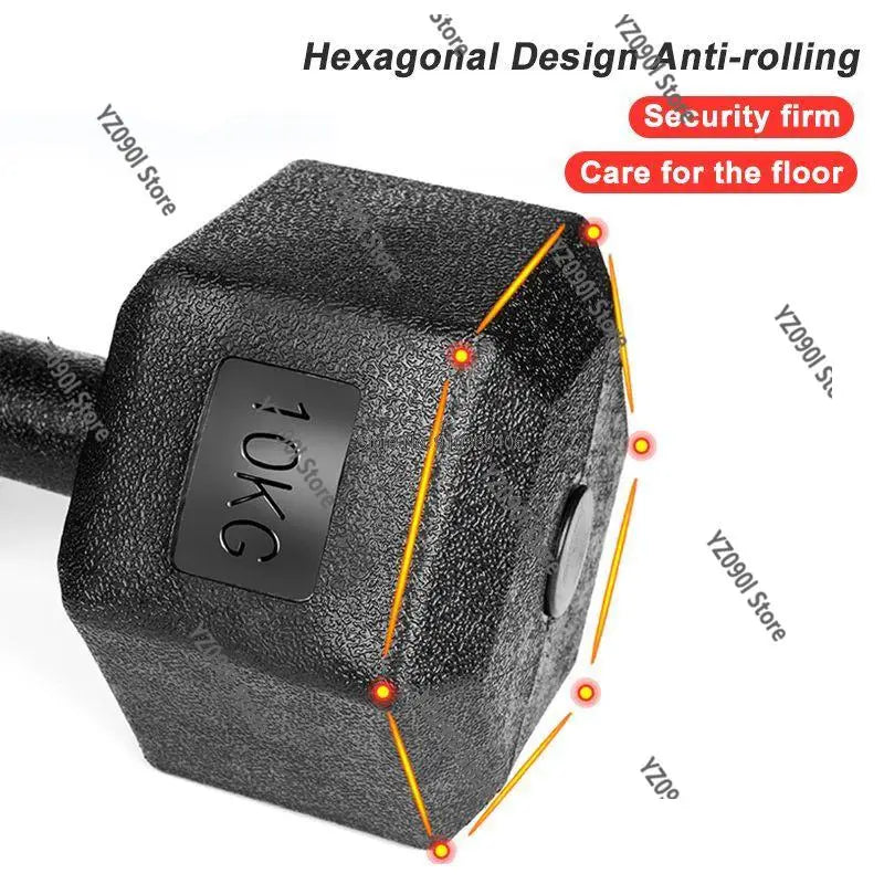5-10kg Hexagonal Dumbbells Set of 2 Workout Weights for Home Gym Fitness