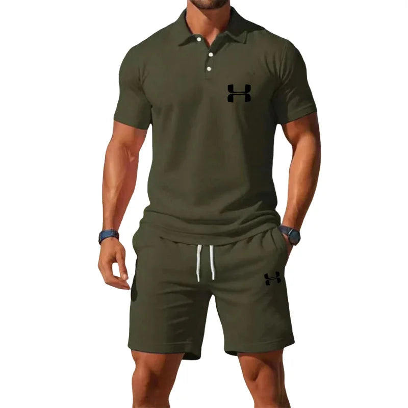 Men’s Summer Polo Set – T-Shirt & Shorts Matching Outfit | Casual Sport Style