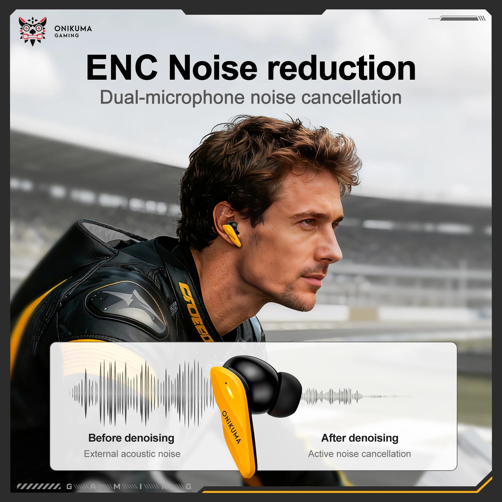 ONIKUMA TX616 TWS Earbuds (2026 New Model) - Mecha Style, 7-Hour Ultra-Long Battery Life, Bluetooth 5.4 Supported