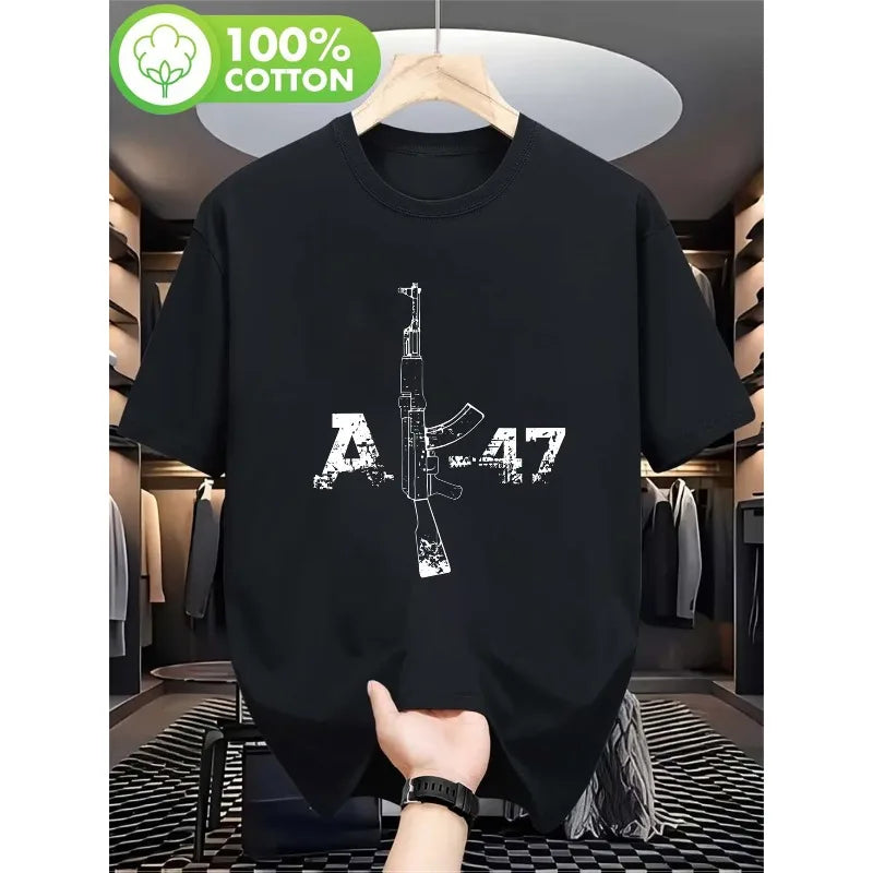AK-47 Assault Rifle T-shirt, Kalashnikov Rifle T-shirt, Perfect Gift for Lover of AK-47 Kalashnikov Gun Owner