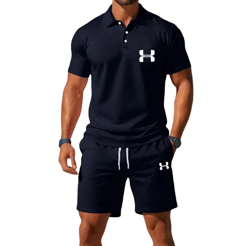 Men’s Summer Polo Set – T-Shirt & Shorts Matching Outfit | Casual Sport Style