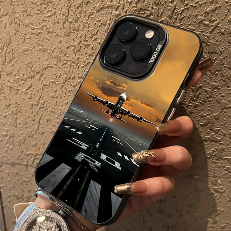 Super airplane Festival Dazzling Shockproof phone Case for iPhone 17 16 15 Pro Max Air 16E 14 13 12 11 XS X XR 7 8 Plus SE Cover