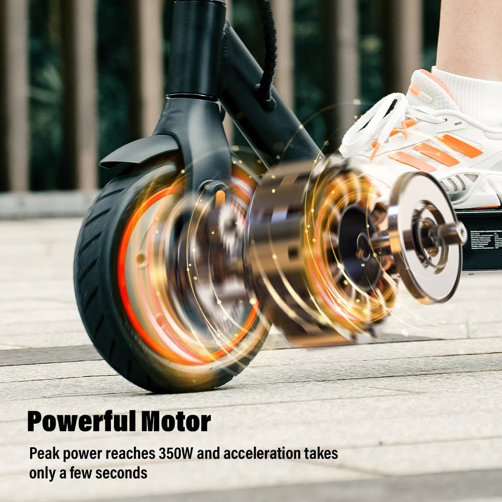 W3 Electric Scooter EU 8.5 Inch 350W Motor 36V Battery 24-34KM Range Rear Drive Pneumatic Tire Commuter Scooter Rear Hub Brake E Brake
