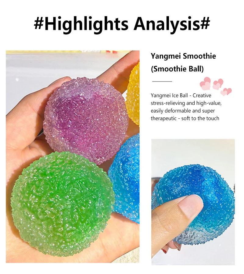 Squishy Ice Ball Maltose Fidgets Toy Super Soft Pink Mochi Slow-rebound Squeeze Toy Anti-Stress Toy for Adults Hand Exercise