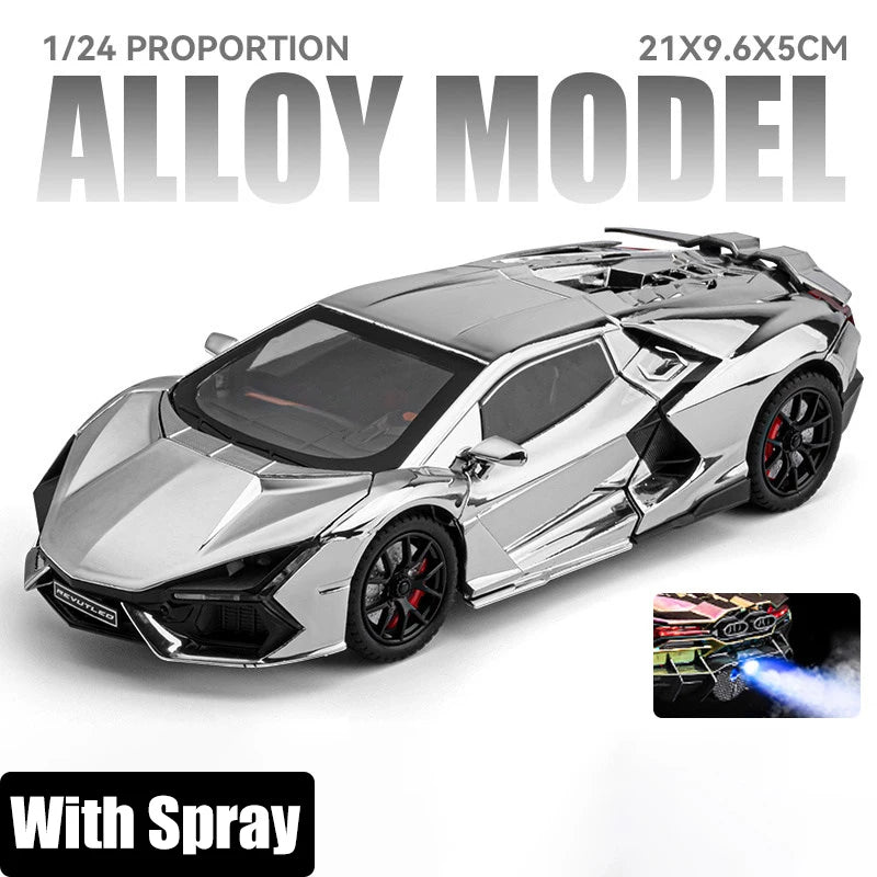 Spray 1:24 Lamborghini Revuelto Countach LP500S Supercar Alloy Metal Diecast Model Car Home Decoration Computer Desktop Present