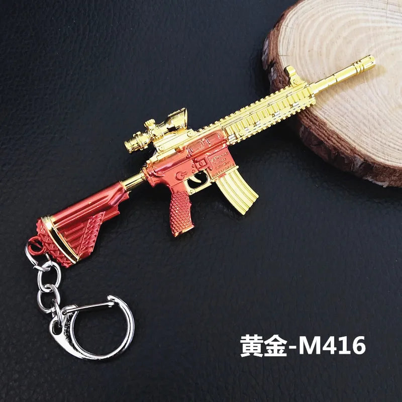 Mini PUBG Gun Keychain – AWM & AK47 Metal Keyring | Gaming Weapon Charm