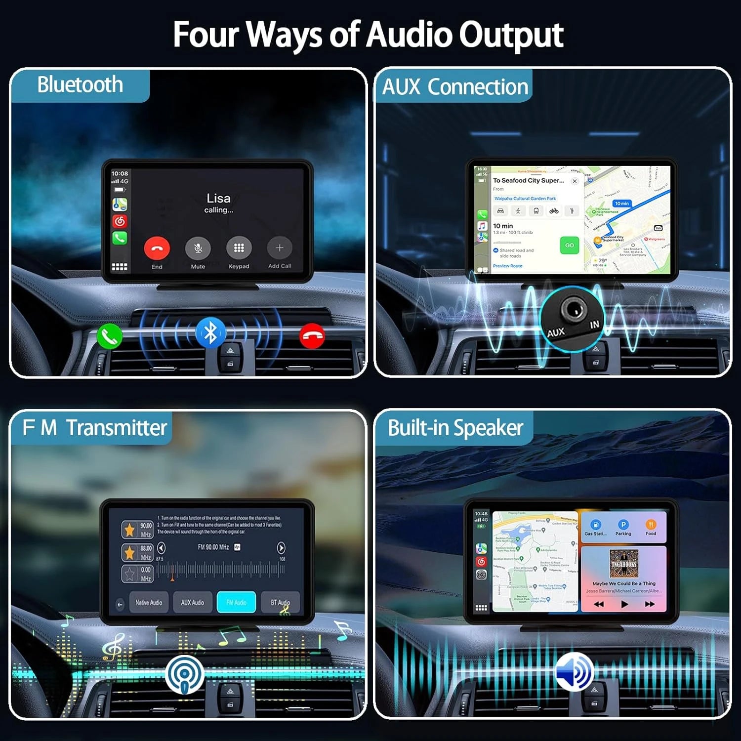 Universal Portable IPS 7inches android auto Apple CarPlay Car Radio Video Mp5 Wireless Carplay Screen for IOS Android