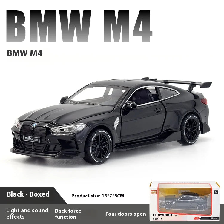 1/32 BMW M4 Coupe Sports Car Alloy Die Casting Model Collection Miniature Desktop Ornaments Miniauto Mini GT Holiday Gift Boy