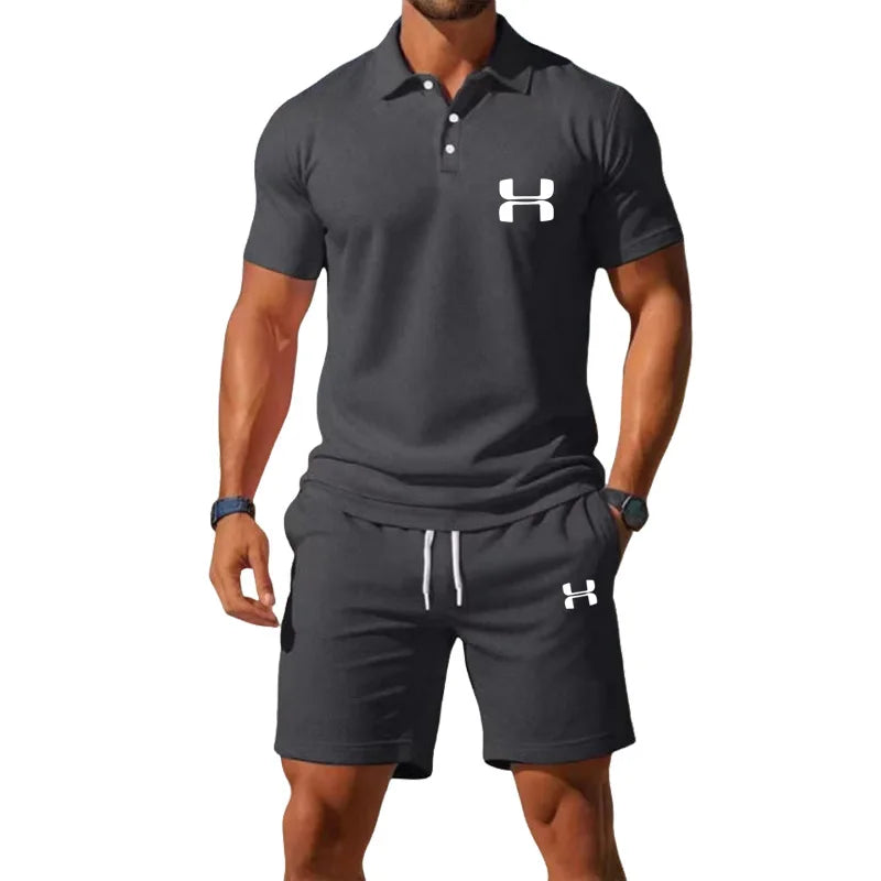 Men’s Summer Polo Set – T-Shirt & Shorts Matching Outfit | Casual Sport Style