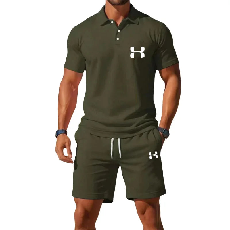 Men’s Summer Polo Set – T-Shirt & Shorts Matching Outfit | Casual Sport Style
