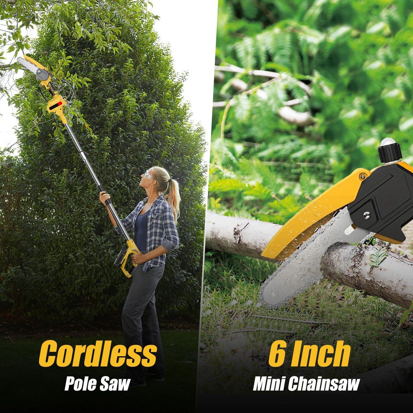 2 IN 1 Electric Chainsaw Telescoping Pole Pruner Pole Branch High Saw Garden Garden borrowing Tool For Makita Battery Pin