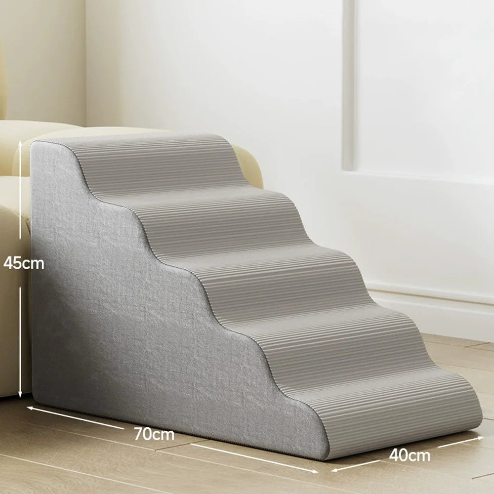 3/4/5 Step Dog Cat Ramp Ladder Pet Stair in Memory Foam Sponge Dogs Sofa Removable Washable Training Pet Ramp Stairs Pet Supplies