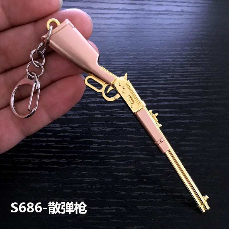 Mini PUBG Gun Keychain – AWM & AK47 Metal Keyring | Gaming Weapon Charm