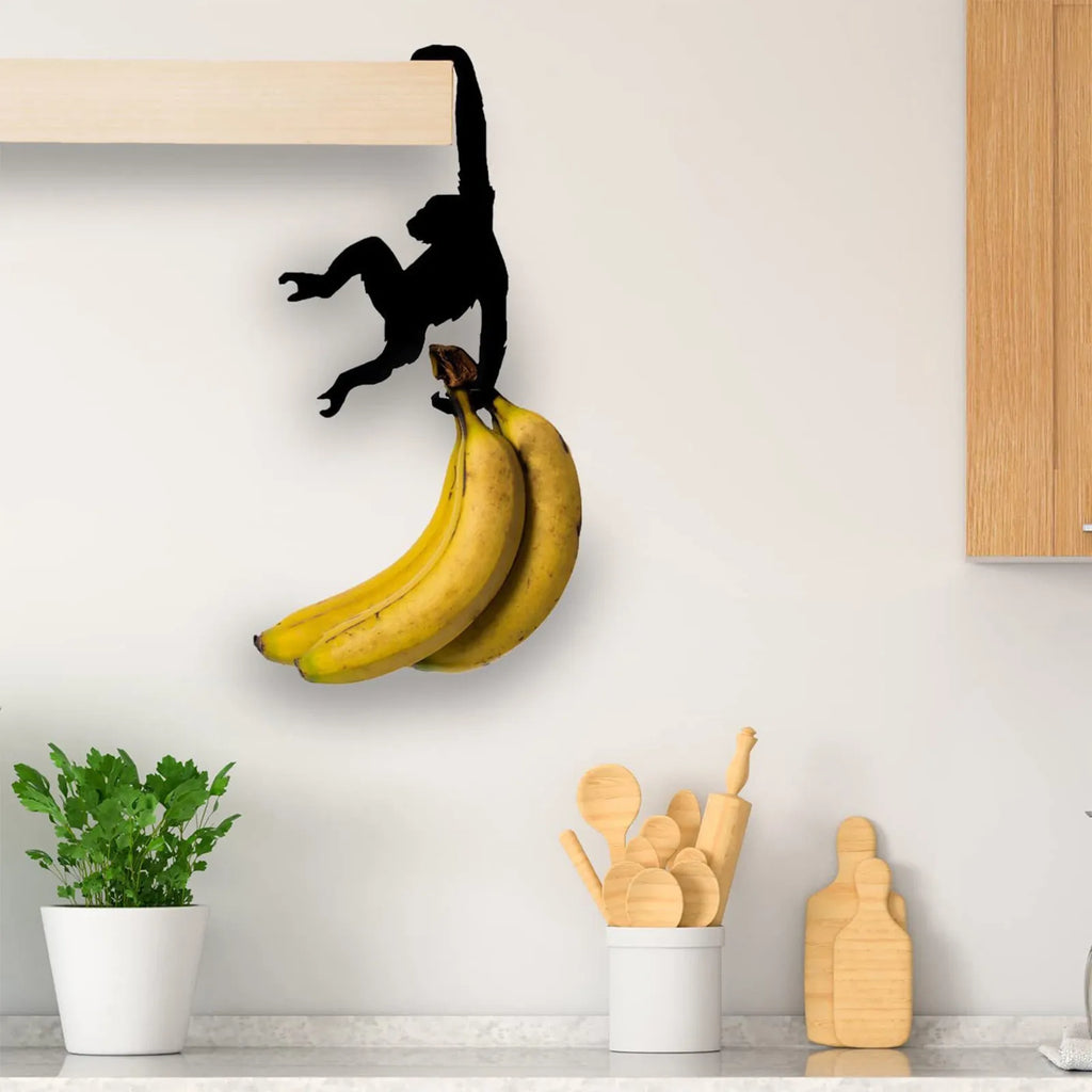 Banana Holder Balance Hook Under Cabinet Suspending Organizer Monkey Banana Tree Stand Modern Banana Hanger Tree Stand Creative