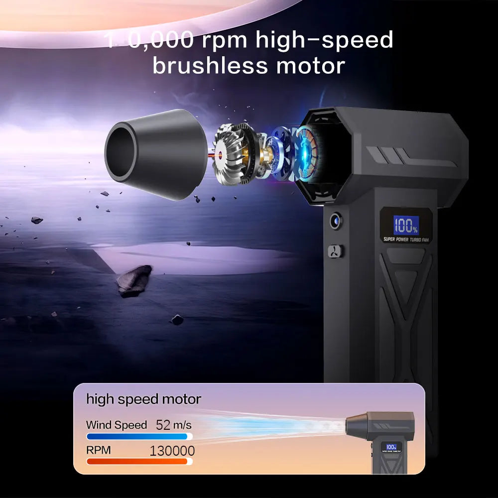 Powerful Air Blower 130000RPM Turbo Jet Blower Brushless Vacuum Cleaner For PC/Keyboard/Home/Car Cleaning Air Duster Fan Blower