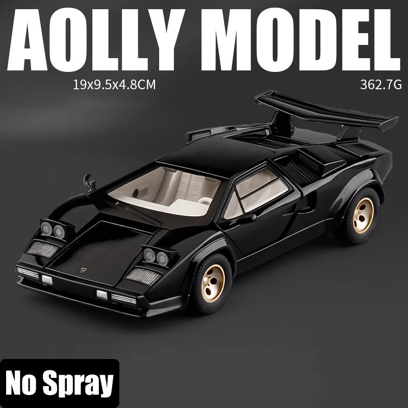 Spray 1:24 Lamborghini Revuelto Countach LP500S Supercar Alloy Metal Diecast Model Car Home Decoration Computer Desktop Present