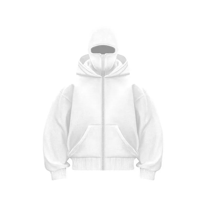 Men's and women's berets - Rock style - Fall/Winter collection - New product - Double-layered hooded sweatshirt - Zipper jacket