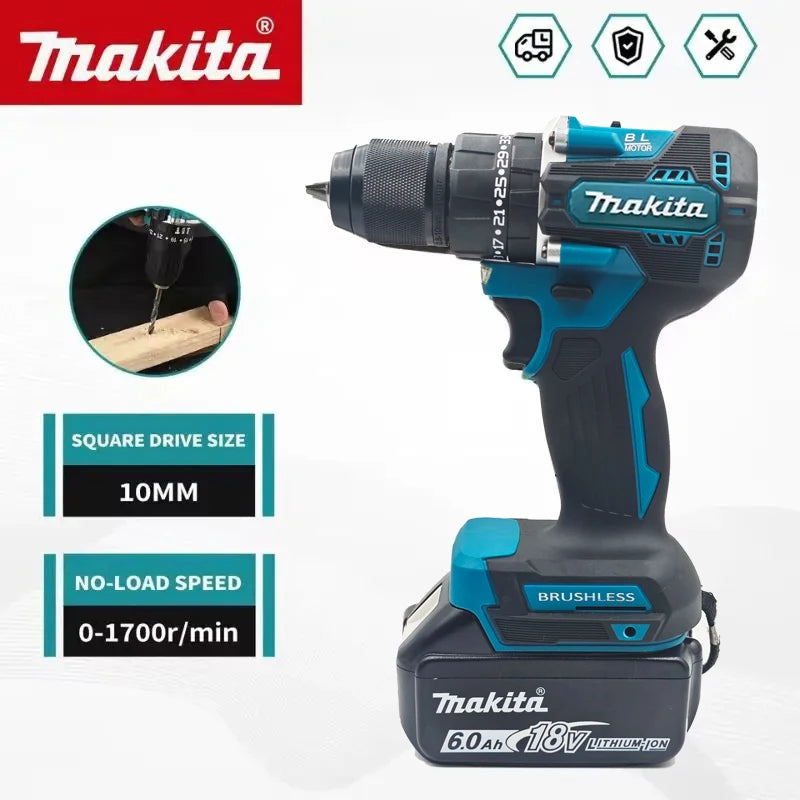 Makita DDF487 10mm brushless 18V lithium rechargeable impact drill household hand drill high torque electric screwdriver DDF487