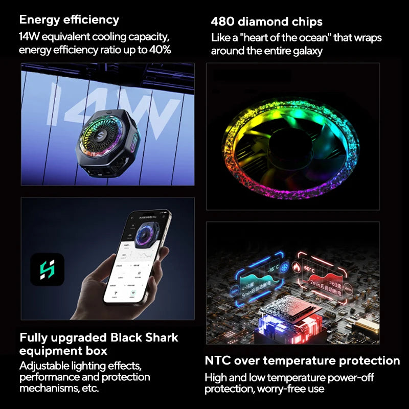 Original Black Shark 5 FunCooler 5 Pro MAGNETIC 6 Pro Phone Cooler Gaming Cooling For iphone Xiaomi Huawei Samsung Mobile Tablet