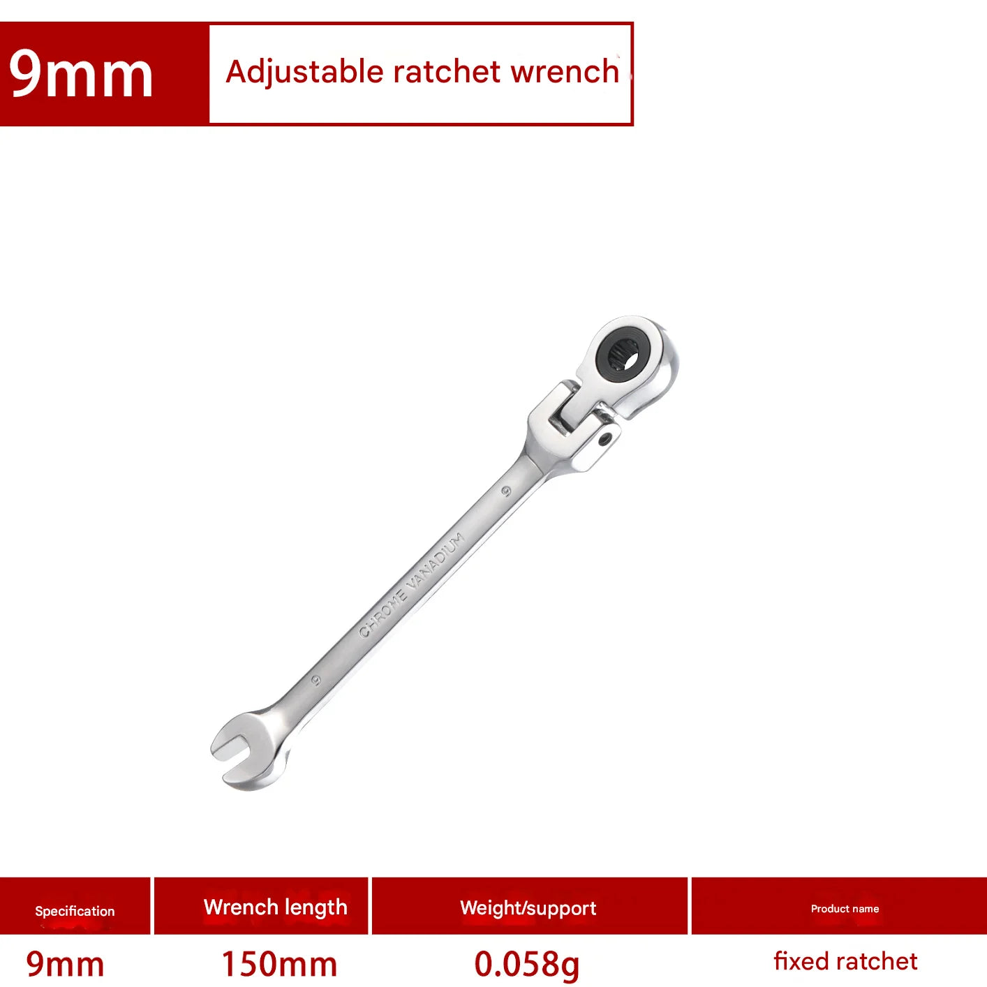 1Pc 72-Tooth Ratchet Wrench Set, Chrome Vanadium Steel, Adjustable Torque for Auto & Heavy-Duty Use