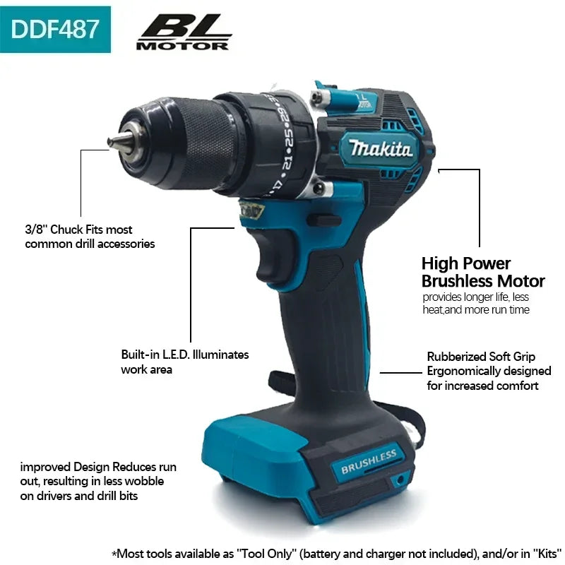 DDF487 Makita 18V 6.0 Rechargeable Lithium Battery with LED Indicator High Capacity for Makita Cordles Power Tool Battery