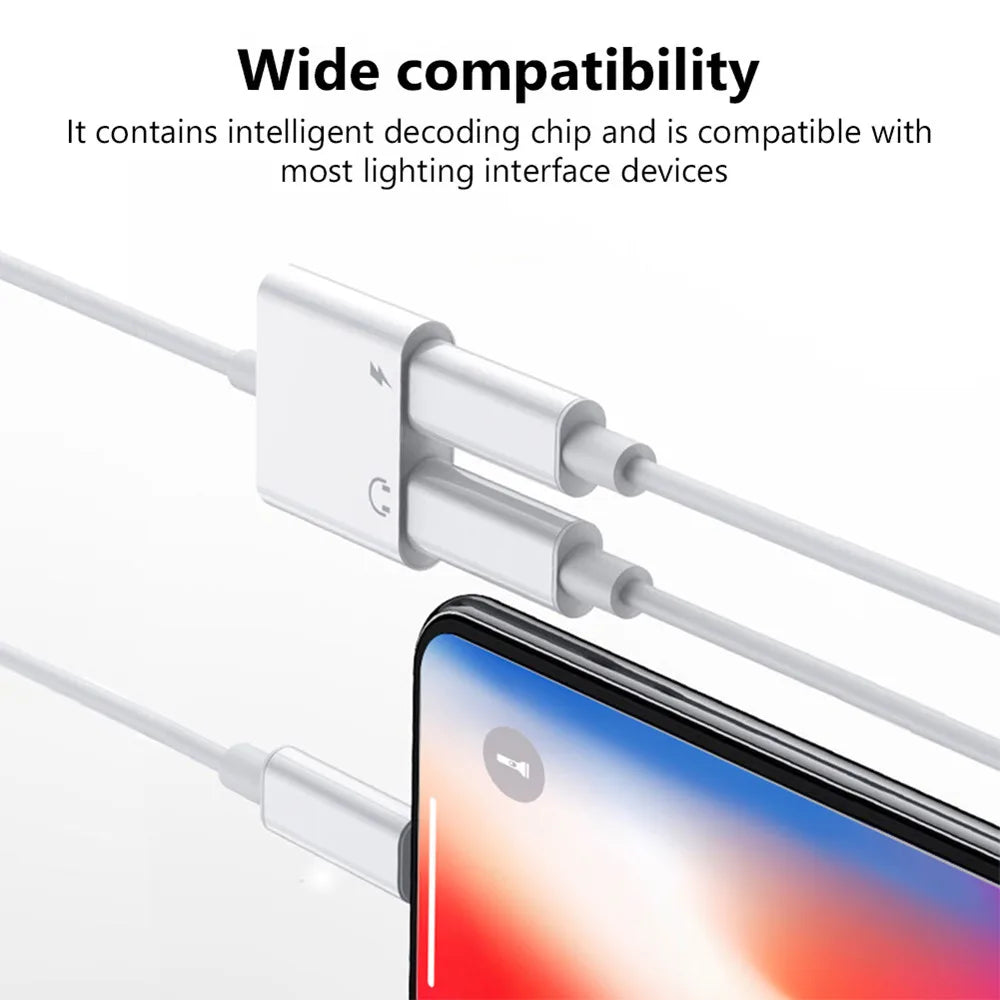 Headphone Adaptador for IPhone 14 13 12 11 X 8 7 Plus Aux Audio Splitter for Lighting To 3.5mm Adapter Earphone Jack Cable